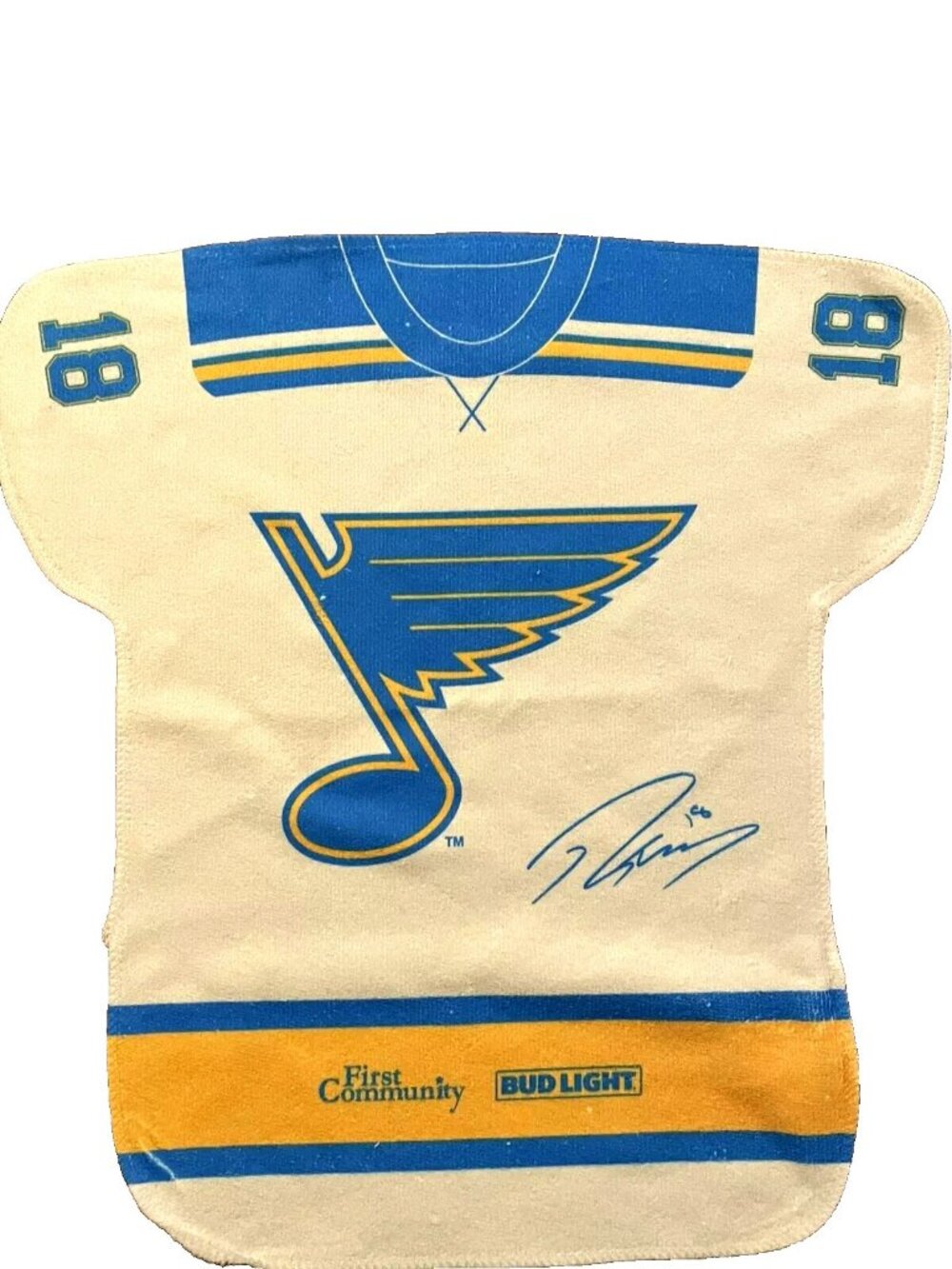 St Louis Blues 2022 Playoff Game 4 Robert Thomas Rally Towel SGA 05/23/2022